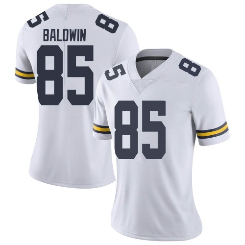 Daylen Baldwin Michigan Wolverines Women's NCAA #85 White Limited Brand Jordan College Stitched Football Jersey TCJ2254VY